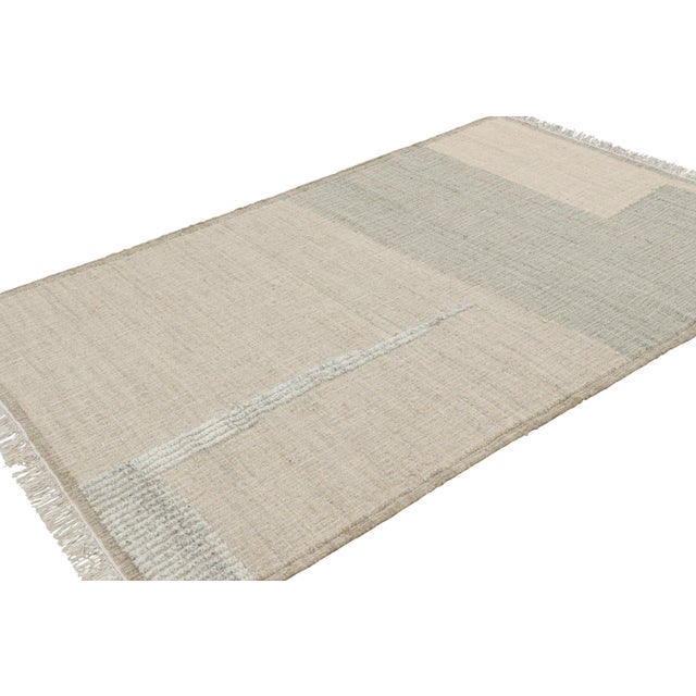 Not Yet Made - Made To Order Rug & Kilim’s Flatweave Rug in Beige-Brown with Green & White Geometric Patterns - 10x14 For Sale - Image 5 of 7