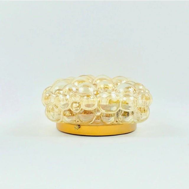 Mid-Century Modern Amber Bubble Glass Flush Mount by Helena Tynell for Limburg, Germany, 1970s For Sale - Image 10 of 14