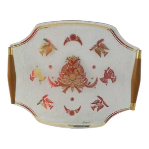 MCM Georges Briard Sonata Handled Glass Tray