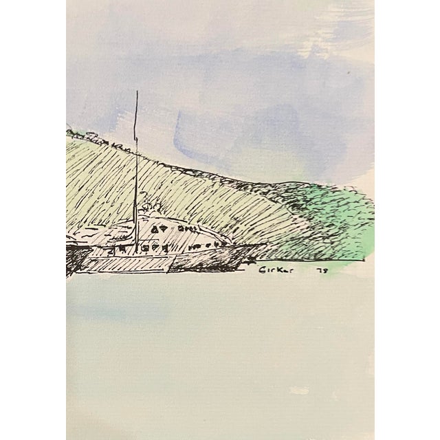 Sailboats in a Puerto Rican harbor from the estate of Hayward Cirker (1917-2000) founder of Dover Publications. Cirker...