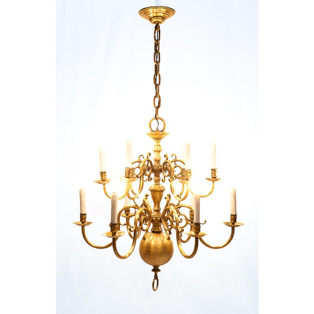 Dutch 12-Light Chandelier, 1890s For Sale - Image 6 of 8
