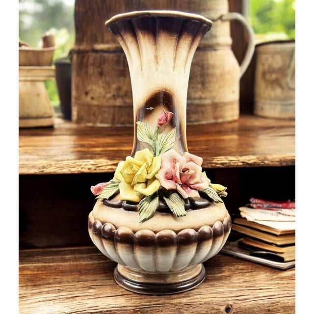 Vase with Roses by Capodimonte, 1950s For Sale - Image 10 of 18