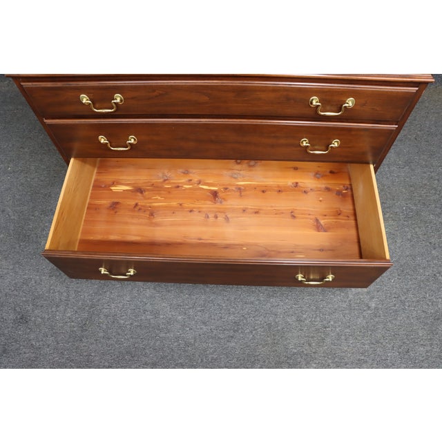 Late 20th Century Henkel Harris Solid Cherry Linen Press / Armoire – Wild Black Cherry For Sale - Image 9 of 14