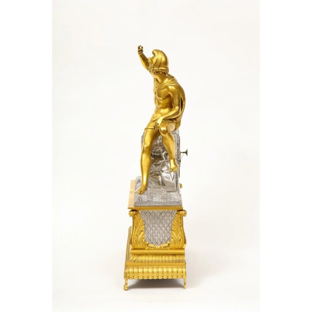 An Exquisite French Empire Ormolu and Cut-Crystal Clock, C. 1815 For Sale - Image 9 of 17