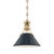 Transitional Hudson Valley Lighting Mark D. Sikes Painted No.2 1-Light Small Pendant, Aged Brass/Darkest Blue For Sale - Image 3 of 3