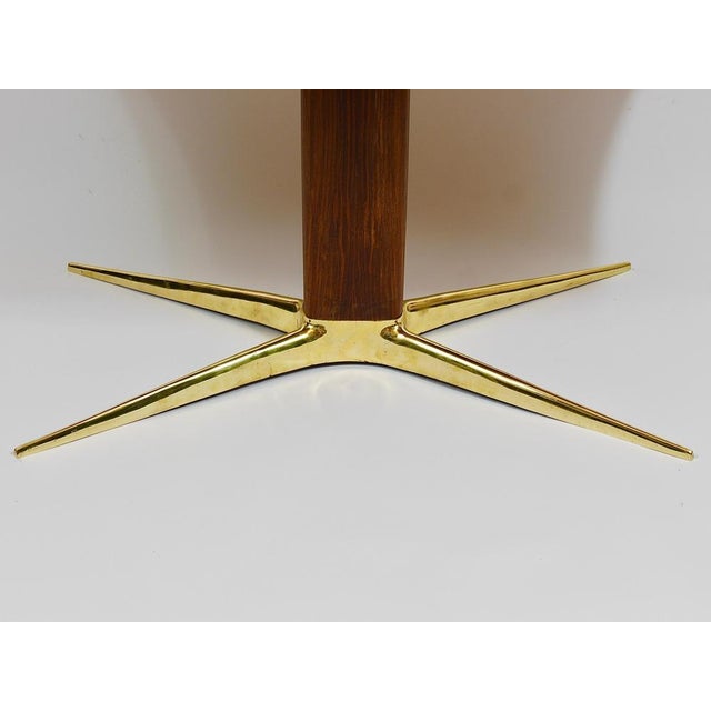 Brown Brass and Walnut Coffee Table attributed to Oswald Haerdtl for Hagenauer, Vienna, Austria, 1950s For Sale - Image 8 of 18