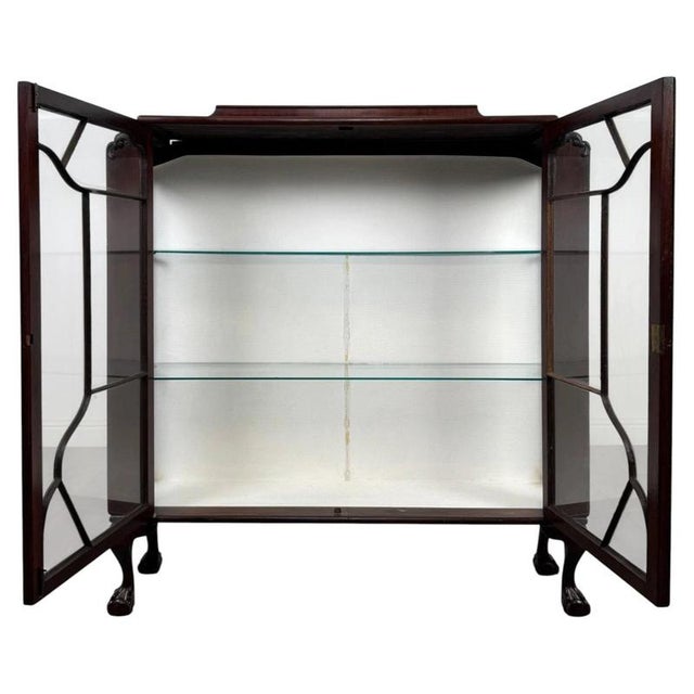 Antique Early 20th Century English Edwardian Mahogany Vitrine Cabinet For Sale - Image 4 of 11