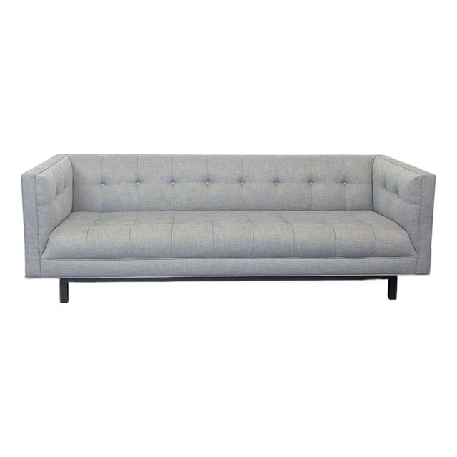 Restoration Hardware Madison Modern 3-Seat Sofa in Light Gray Fabric For Sale