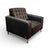 High-End black leather lounge chair by Design NS. Featuring high-quality construction and quality materials. American...