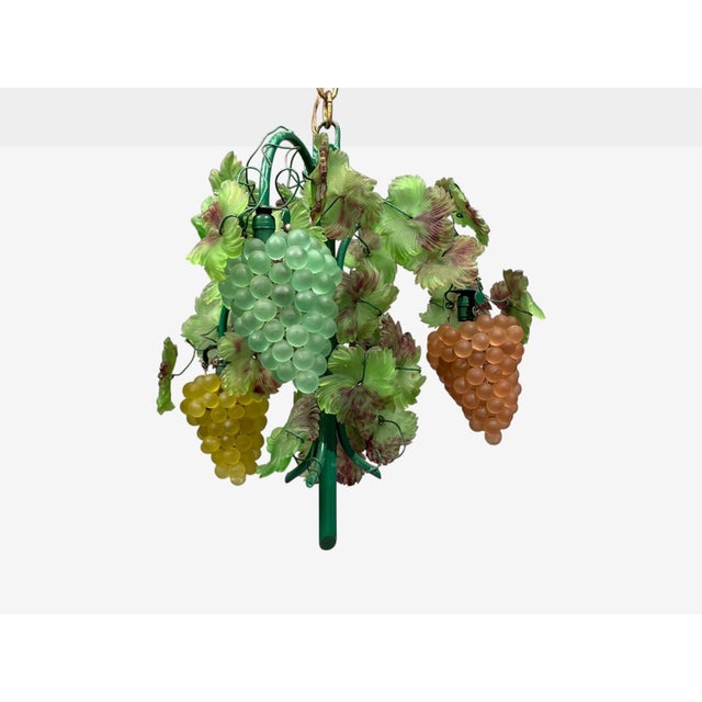 Italian Modern, Murano Glass, Art Glass, Grape Bunch Pendant Light, Italy, 1950s For Sale In New York - Image 6 of 10