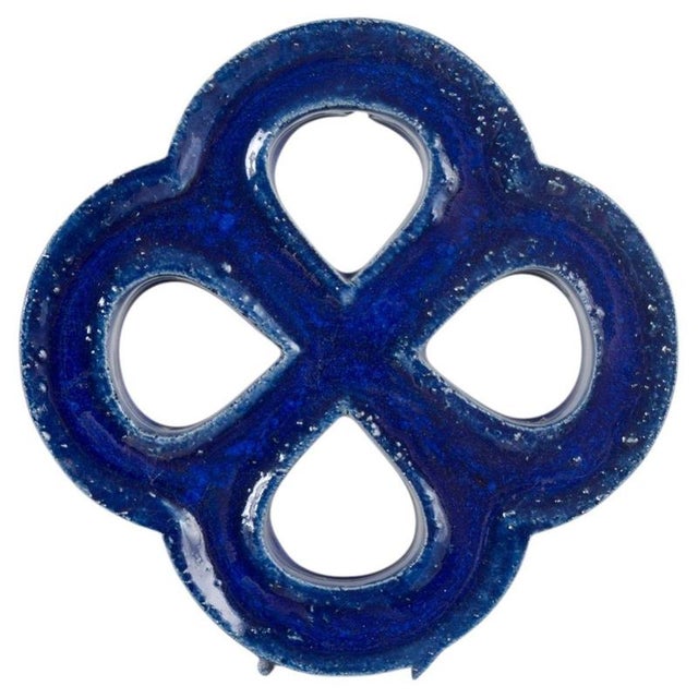 1960s Deep Blue Glazed Stoneware Wall Relief from Gustavsberg, 1960s For Sale - Image 5 of 5