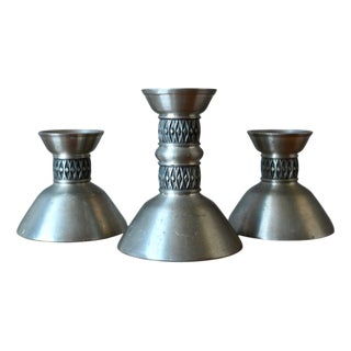 Mastad Norwegian Pewter Candleholders, Set of 3 For Sale