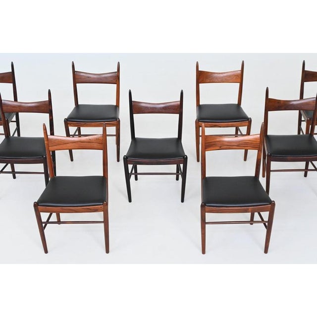 Rosewood Dining Chairs by H. Vestervig Eriksen for Tromborg, Denmark, 1960s, Set of 9 For Sale - Image 10 of 18