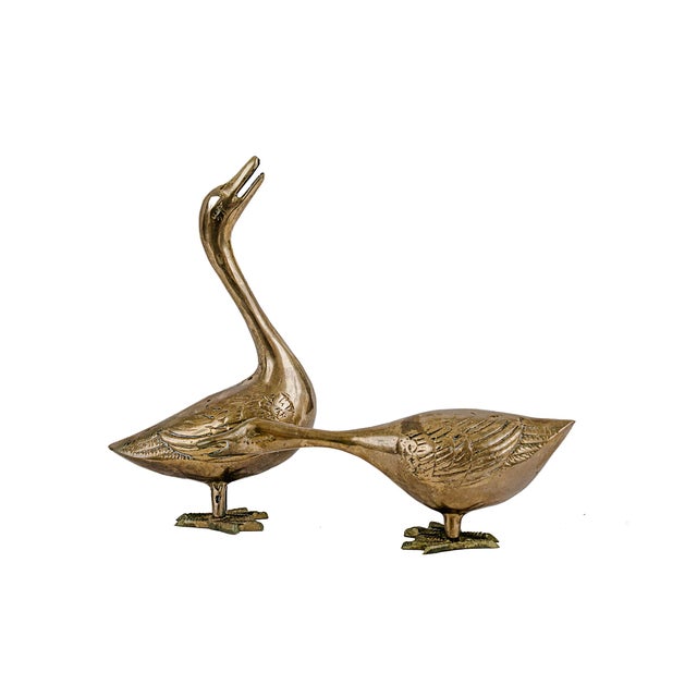 Mid-Century Modern Vintage Mid-Century Modern Solid Brass Geese For Sale - Image 3 of 10