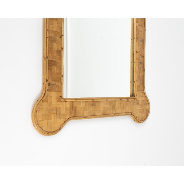 Mid-Century Modern Bamboo and Rattan Wall Mirror, 1970s For Sale - Image 6 of 13