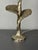 Brass Silver Flower Lamp with Cocoon Fabric Shade, 1980s For Sale - Image 9 of 11