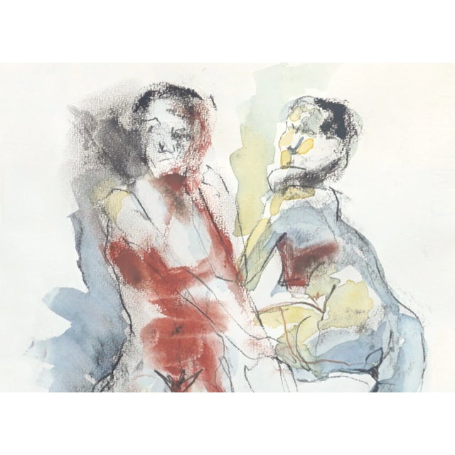 Modern Two Nude Women Modernist Study Mixed Media David Hill 2003 For Sale - Image 3 of 5