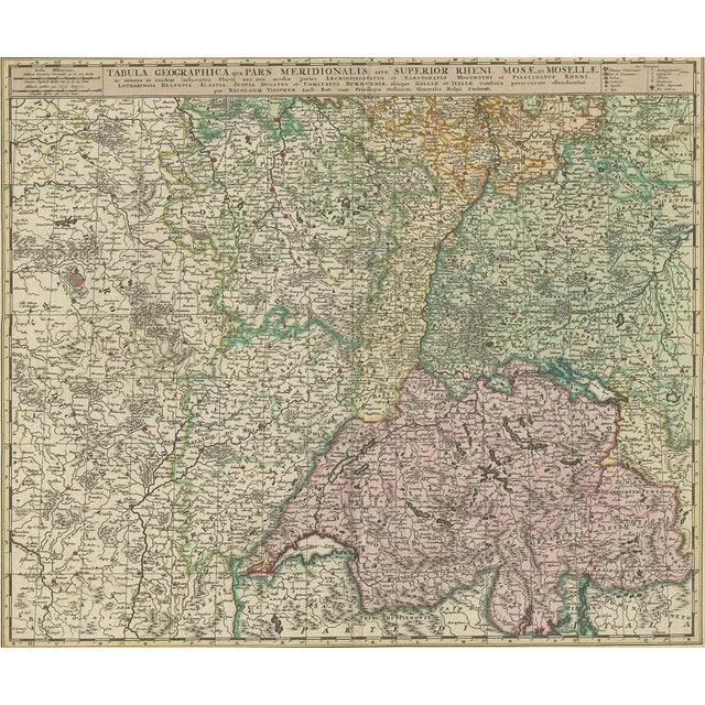Antique Map of Switzerland by N. Visscher, 1690 For Sale - Image 6 of 9