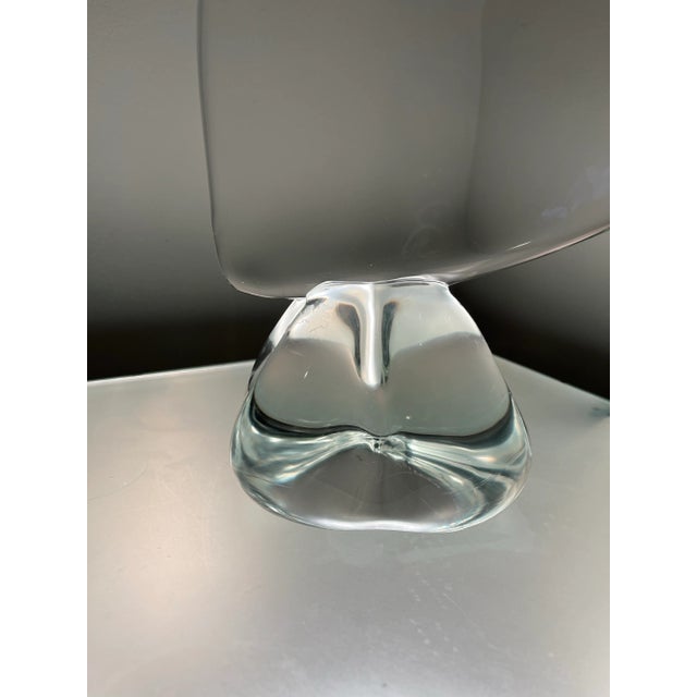 Glass Vintage Crystal Sailboat Sculpture Signed For Sale - Image 7 of 7