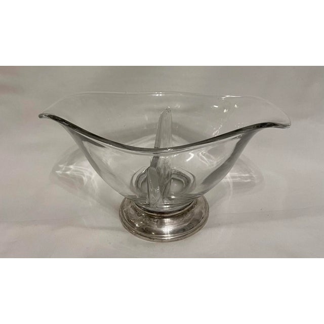 Mid 20th Century Vintage Sterling Silver and Glass Divided Serving Bowl For Sale - Image 5 of 8
