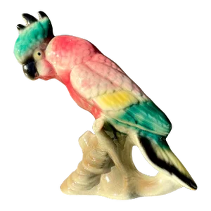 Vintage Regency Glazed Ceramic Parrot