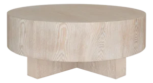 Matthew Izzo Home Oslo Cerused Oak Cross Base Thick Top Coffee Table