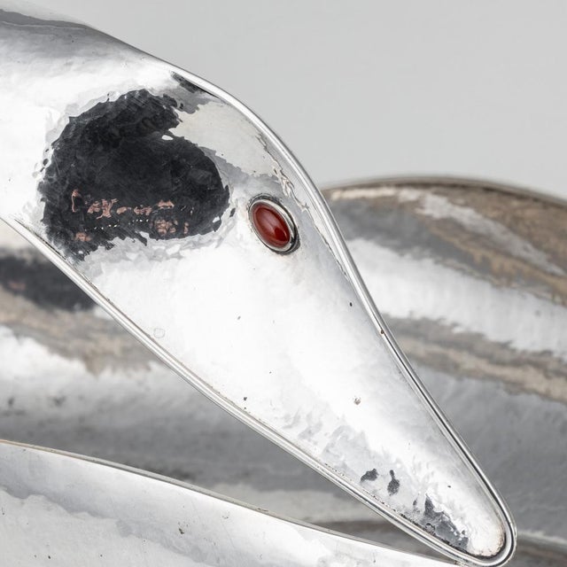 Italian Silver Baguette Tray in the form of Swan by Finzi, 1970s For Sale - Image 6 of 16