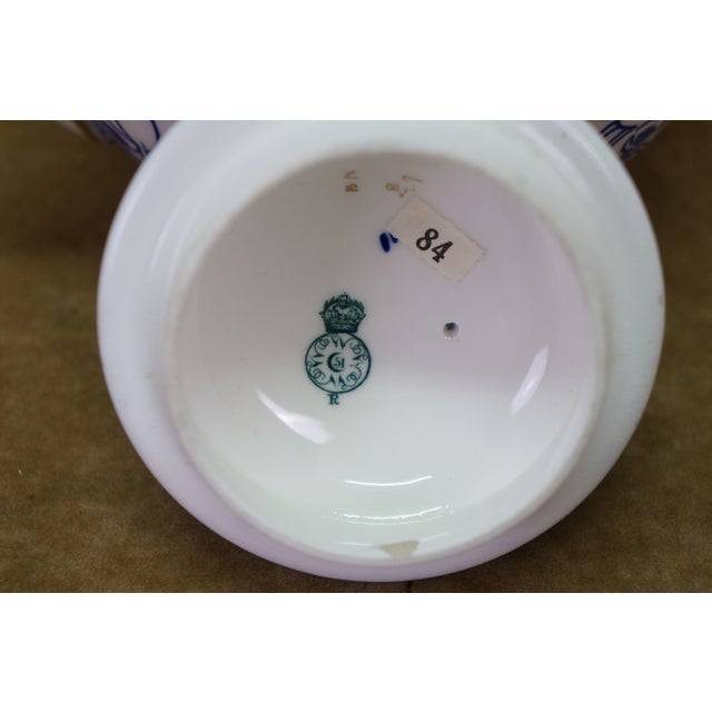 Ceramic 1880 Antique Old Worcester Porcelain Queens Royal Lily Blue & White Teapot 7" For Sale - Image 7 of 18