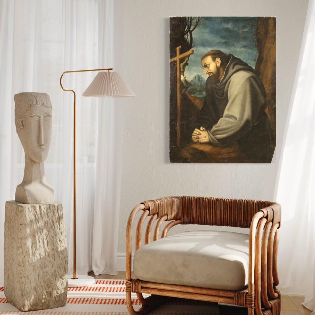 Italian Artist, Saint Francis, 1770, Oil on Canvas For Sale - Image 15 of 16