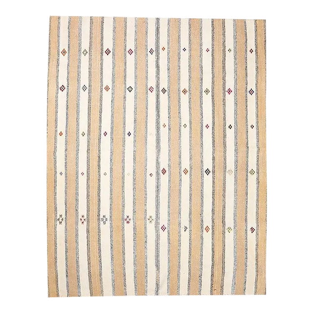 Vintage Striped Turkish Kilim Rug For Sale