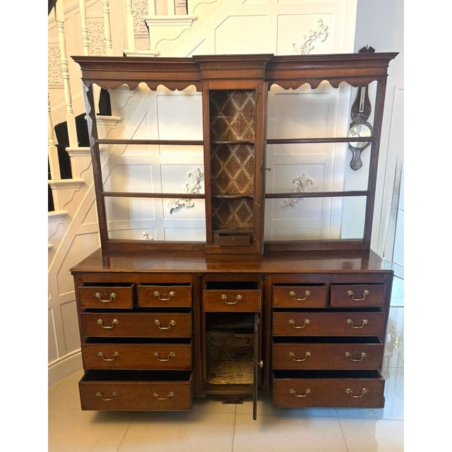 18th Century Antique Georgian Lancashire Oak Dresser and Plate Rack, 1780 For Sale - Image 5 of 18