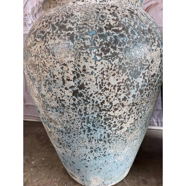 Large Rustic Textured Terracotta Amphora Vessels – Pair of Aged Mediterranean For Sale In Los Angeles - Image 6 of 12