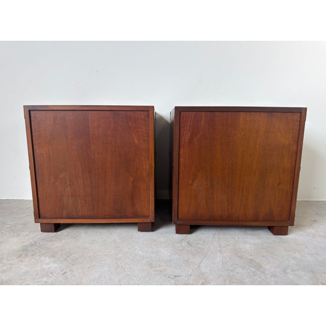 Vintage Baker Furniture Campaign Style Nightstands – A Pair For Sale - Image 12 of 12