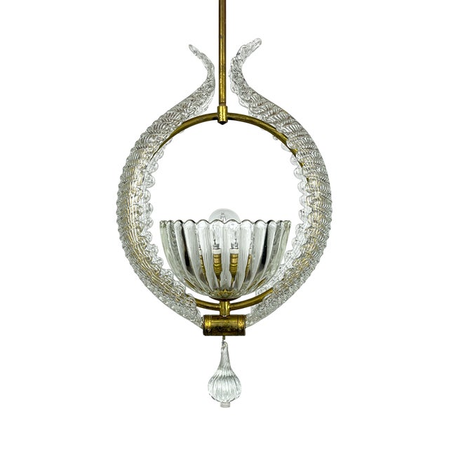 Murano Chandelier by Ercole Barovier for Barovier & Toso, 1930s For Sale
