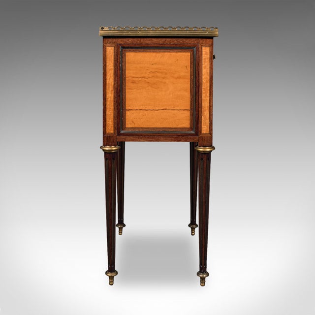 Antique Nightstand, French Walnut, Bedside Drawers, Louis XVI Revival, Victorian For Sale - Image 4 of 12