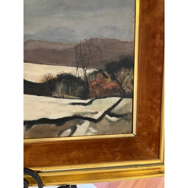 Realism Antique Gold Leaf Solid Wood Oil Painting For Sale - Image 3 of 7