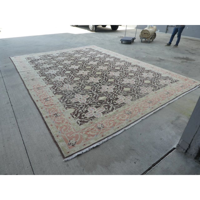 Turkish Vintage Turkish Pastel Oushak Rug-10’3’x13’11" For Sale - Image 3 of 13