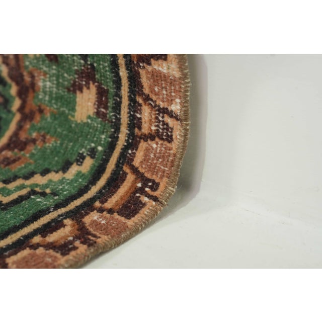 1970s Vintage Turkish Handmade Wool Cotton Beige Area Rug For Sale - Image 9 of 12