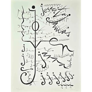 Rafael Alberti, Letter J, Lithograph, 1972 For Sale
