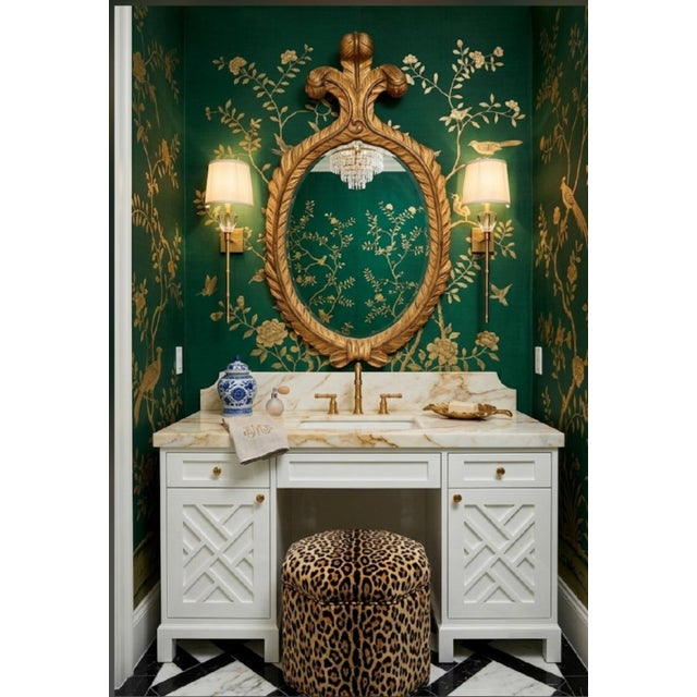 1980s Vintage John Richard Limited Edition Gold Gilt Plume Oval Wall Mirror For Sale - Image 5 of 10