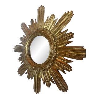 19th Century French Giltwood Starburst Mirror For Sale