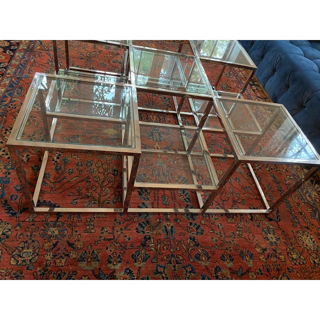 Vintage Chrome And Glass Square Multi Level Coffee Table Chairish Free delivery and returns on ebay plus items for plus members.