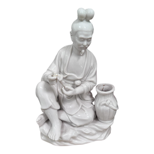 Blanc De Chine Seated Figure With Vessel