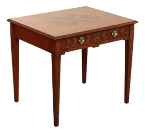 Drexel Heritage 'Celtic' Parquetry Top One Drawer Lamp Table