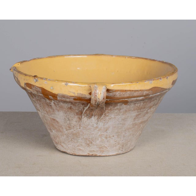 Ceramic French Yellow Glazed Terracotta Tian or Grésale Bowl For Sale - Image 7 of 11