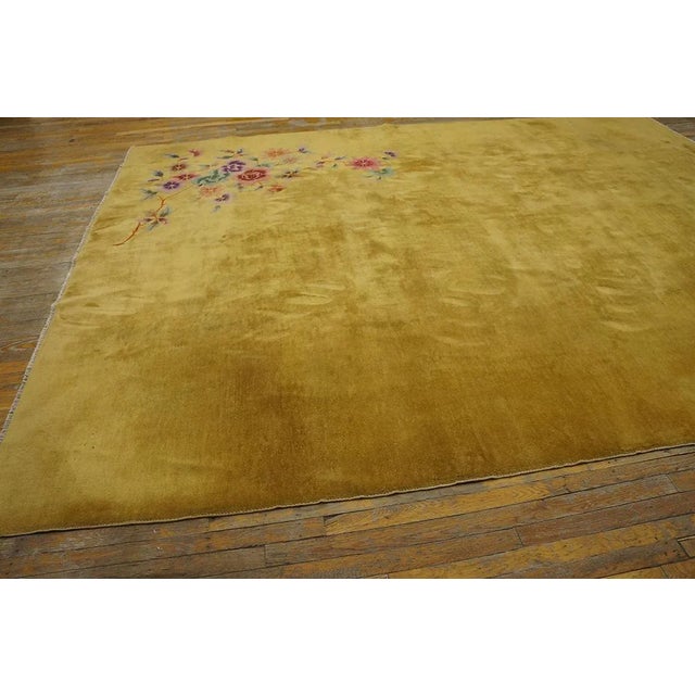 1920s Chinese Art Deco Carpet ( 9' x 11' 4'' - 275 x 345 cm ) Antique Art Deco Chinese Floral Yellow / Gold / Orange 1920s...