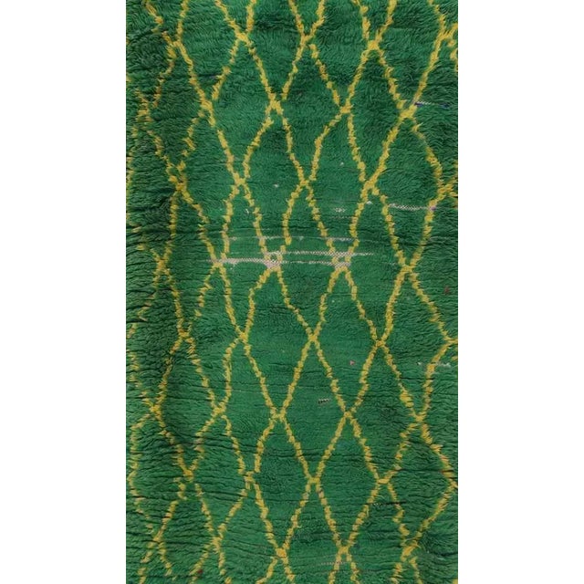 1980s Emerald Green Moroccan Rug - 3'0" X 6'1" Ft For Sale - Image 5 of 6