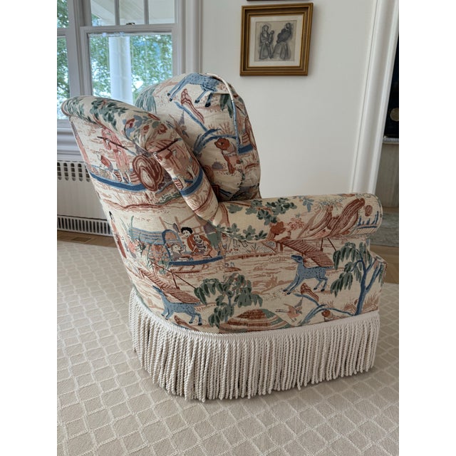 Traditional Pair of Century Furniture Swivel Chairs For Sale - Image 3 of 10