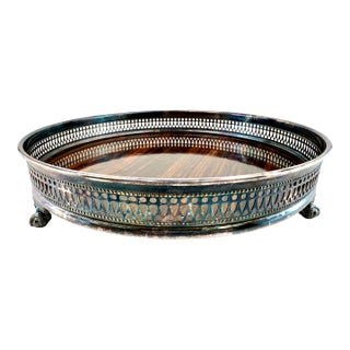 Mid 20th Century Sheffield Silver Gallery Tray With Faux Rosewood Formica Insert For Sale