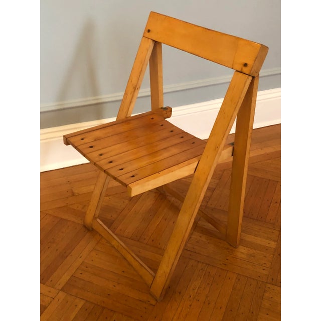 Aldo Jacober for Alberto Bazzani Wood Folding Chairs - Set of Four For Sale - Image 11 of 12